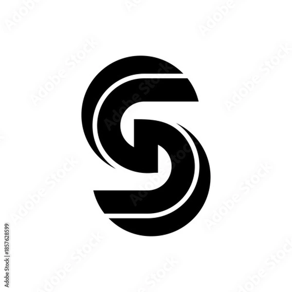 Obraz Modern Geometric Interlocking Letter GS Monogram