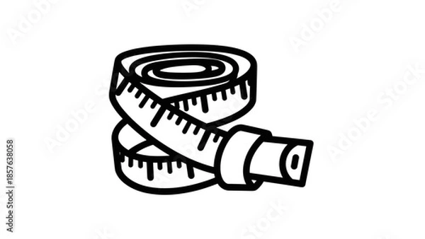 Obraz Measuring Tape Illustration with Ruler Marks.