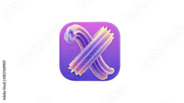 Obraz 3D X Mark on a Purple Background