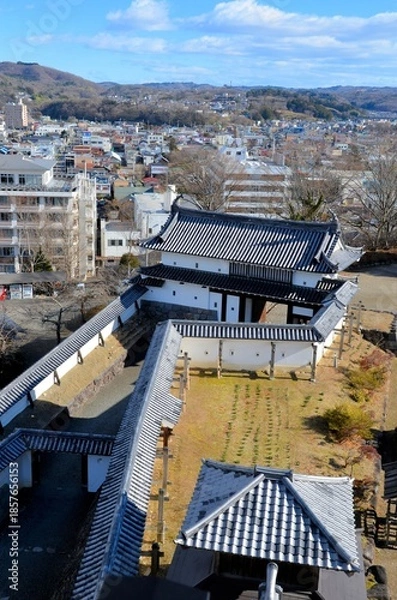 Fototapeta 白石城 三階櫓から望む大手門