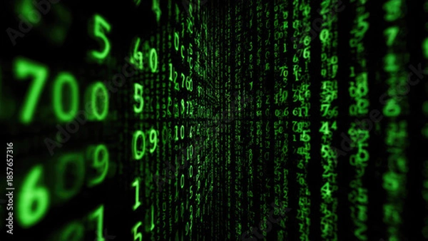 Obraz Matrix Style Digital Rain Background