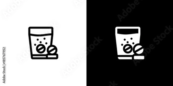 Obraz Effervescent icon concept with flat Black White Background. Vector illustration.