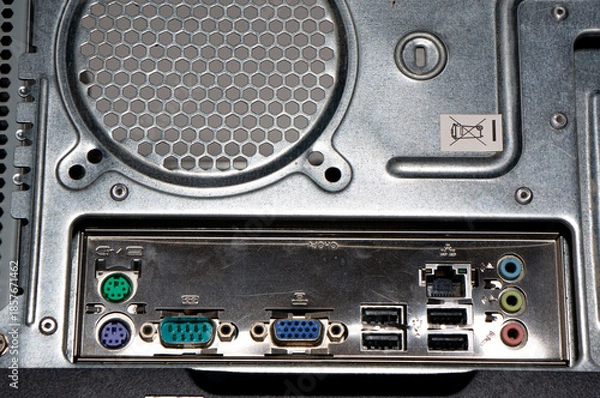 Obraz The back of the computer system unit