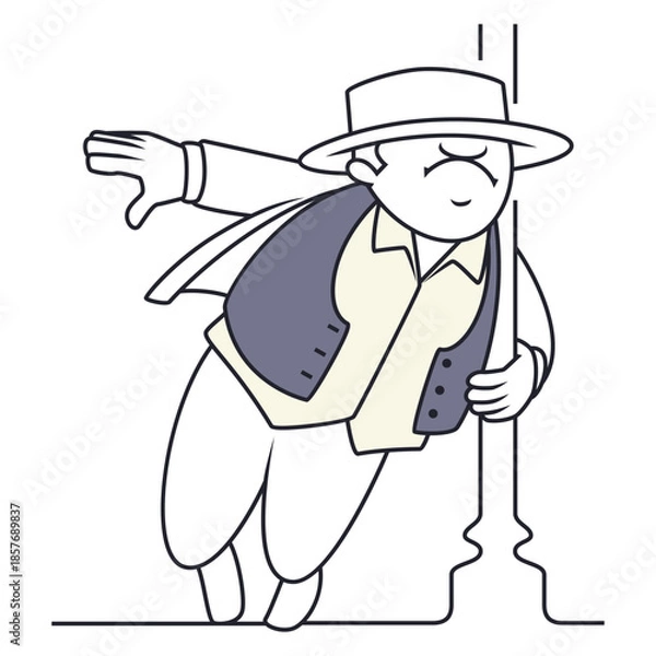 Obraz Drunk man staggering on street.