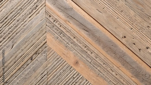 Obraz Rustic herringbone reclaimed wood texture background