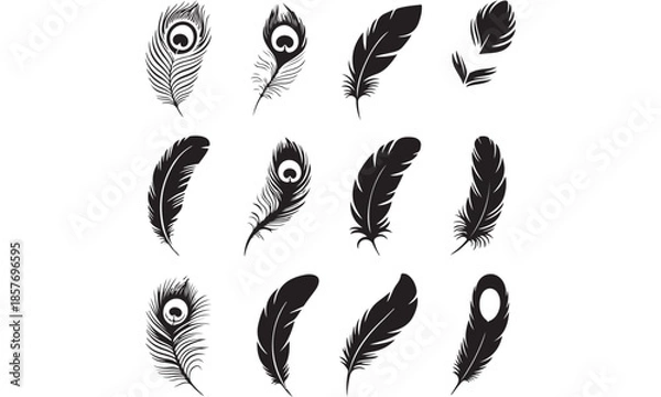 Obraz Feathers vector icon design bundle