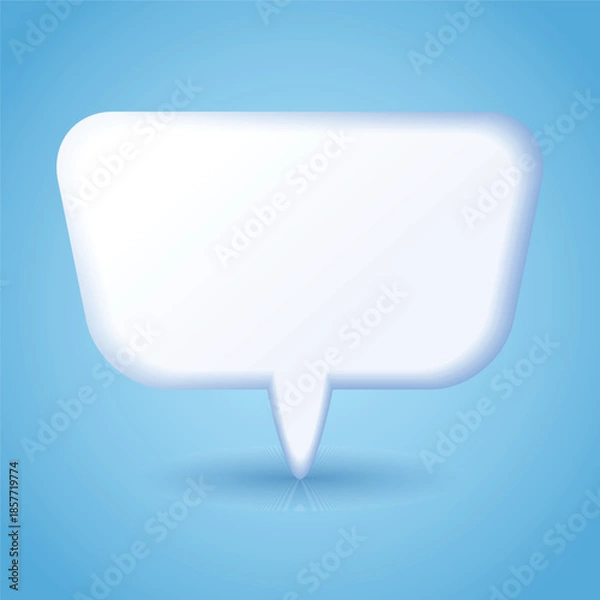 Obraz Comic speech bubble, floating shape with shadow, elegant transparent speech shape with shadow and highlight effect