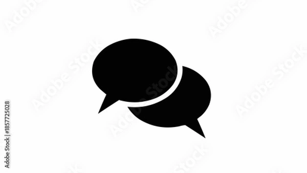 Obraz Two overlapping black speech bubbles representing conversation and communication.