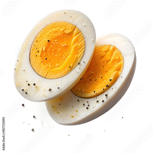 Obraz Boiled Egg Halves Isolated on Transparent Background