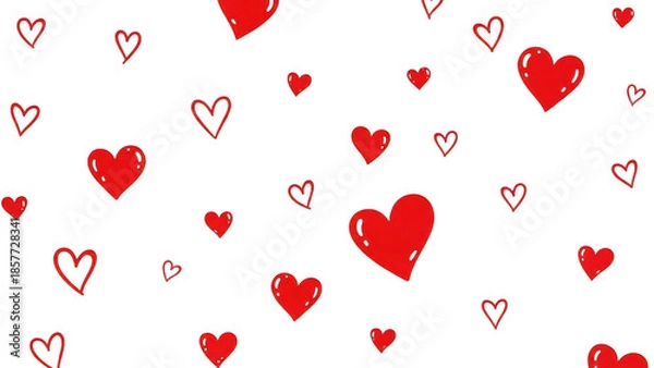 Obraz Scattered hearts pattern