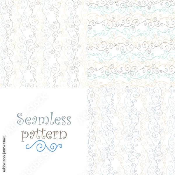 Fototapeta Seamless black and white pattern 