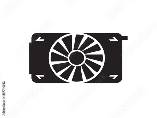 Obraz A sleek and technical black computer chip icon silhouette vector