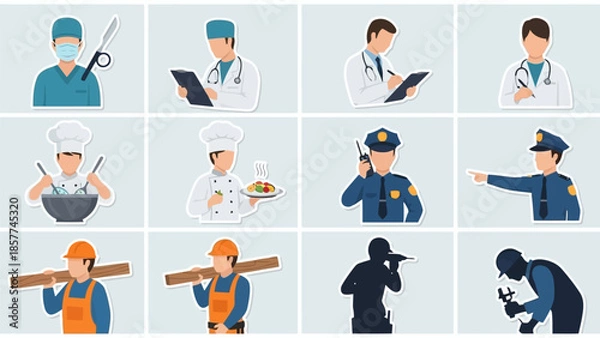 Obraz Diverse professional icons set