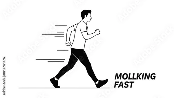 Obraz Mollking fast illustration