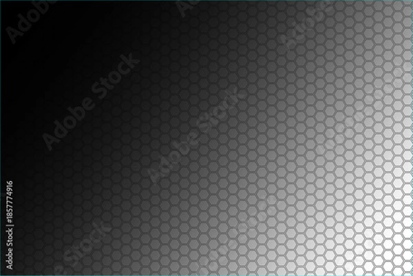 Obraz Abstract Grey Hexagon Grid with Gradient Effect