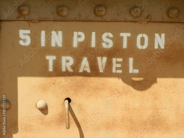 Obraz A sign stenciled onto a train car