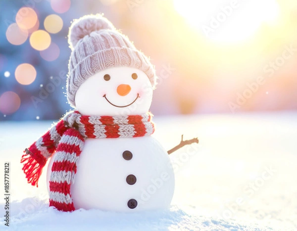 Obraz Schneemann in Winterlandschaft 