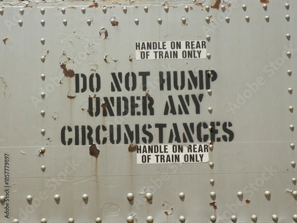 Obraz A sign stenciled onto a train car