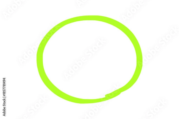 Fototapeta 黄緑色の手書きサークル柄のグラフィックイメージ