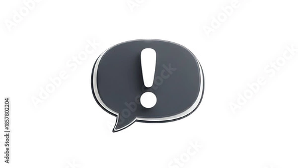 Obraz Exclamation Mark in Speech Bubble on White Background