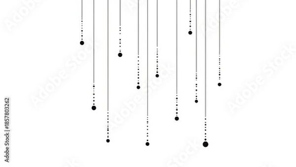 Obraz Elegant black dotted lines hanging down