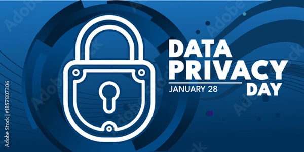 Obraz Data Privacy Day—banner, poster, vector illustration