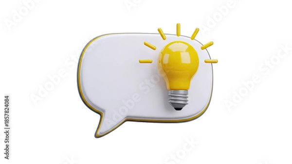 Obraz Lightbulb in a speech bubble symbolizing a new idea