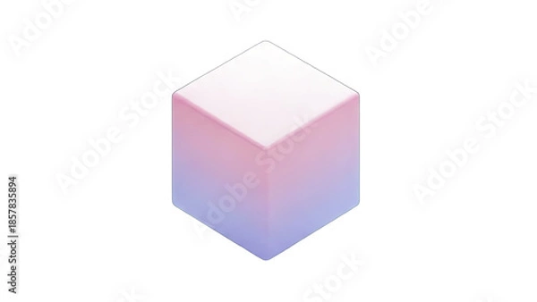 Obraz Gradient Cube Isolated on White Background