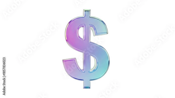 Obraz Gradient Dollar Sign Isolated on White Background