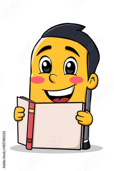 Obraz Happy Smiling Book Character Education Mascot