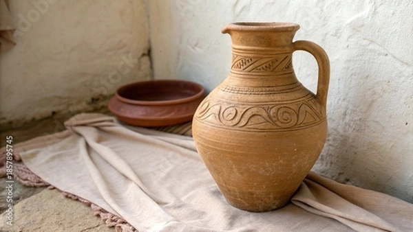 Fototapeta old clay jug