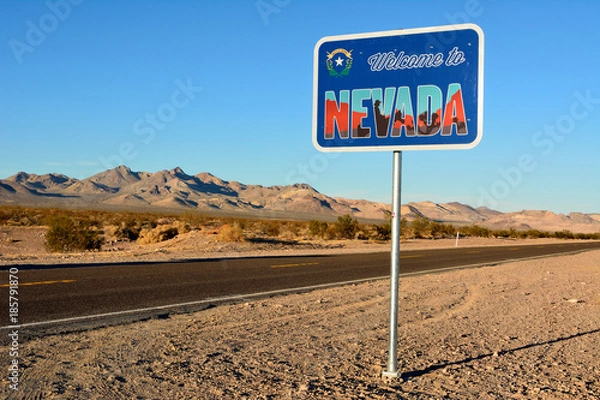 Fototapeta Witamy na znak drogowy Nevada