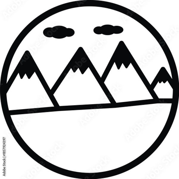 Obraz Mountain Landscape Circle Icon
