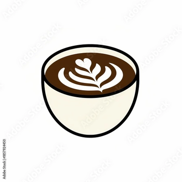 Obraz Elegant Latte Art in Handleless Cup