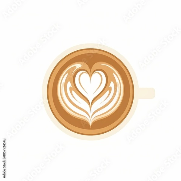 Obraz Latte Art Heart Leaf Design
