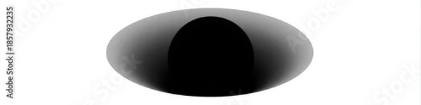 Obraz Gradient black oval shape with a light reflection on a white background