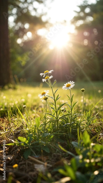 Obraz Realistic Nature Background with Soft Sunlight