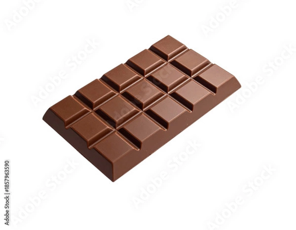 Obraz A perfectly molded milk chocolate bar with a grid pattern against a solid black background