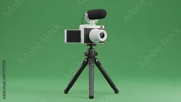 Fototapeta Vlogger Camera Setup with Tripod