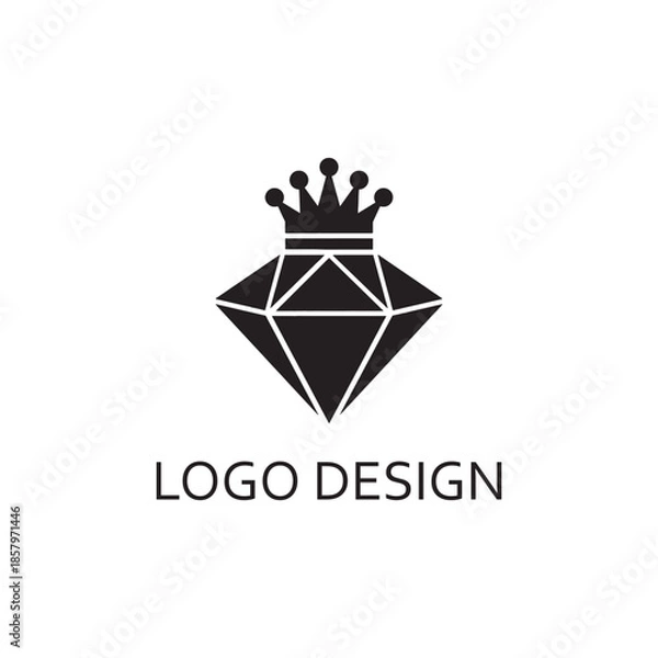 Fototapeta simple black king diamond for logo design