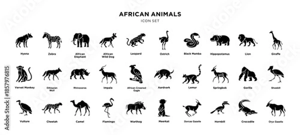 Obraz African Animals icon set