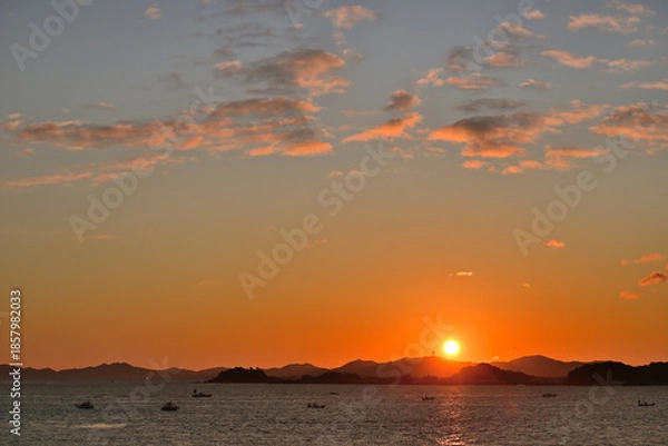 Obraz 羽豆岬から見る日の出の風景