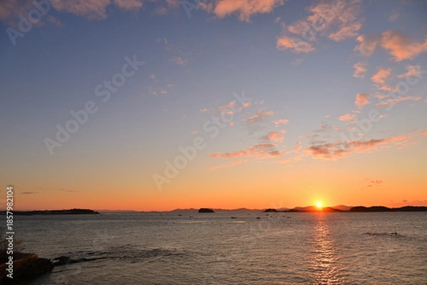 Obraz 羽豆岬から見る日の出の風景