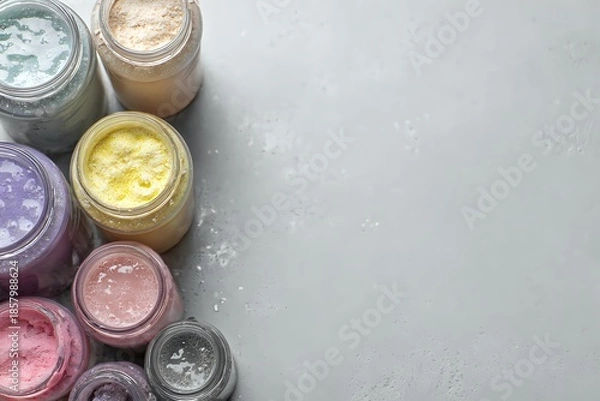 Obraz Vibrant Shakers: Cropped Composition in Negative Space