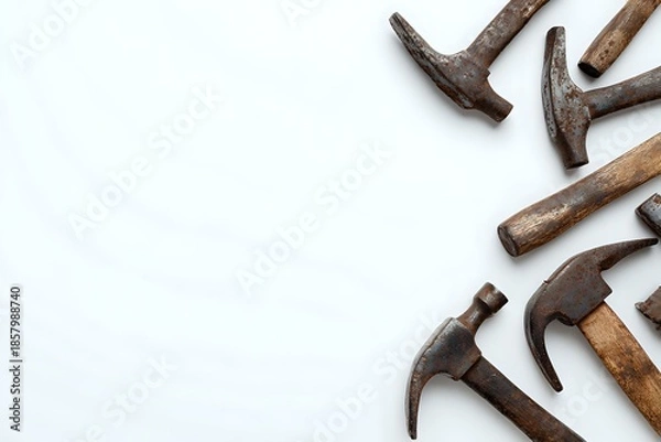 Obraz Aged Hammers: Rust, Texture, and Extreme Negative Space