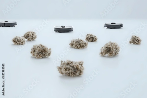 Obraz Robot Vacuum Cluster: Clean Lines, Cropped Edges, Empty Space