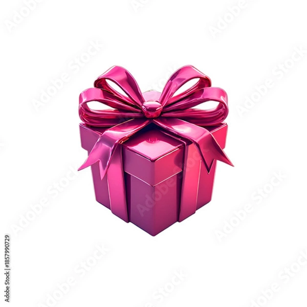 Obraz pink gift box with bow
