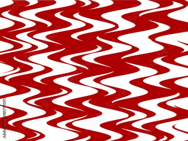 Obraz A red and white striped pattern with red waves