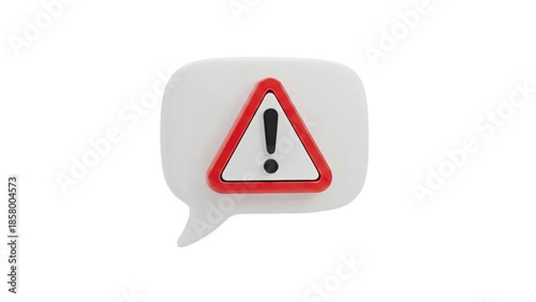 Obraz 3D Speech Bubble with Warning Sign Icon