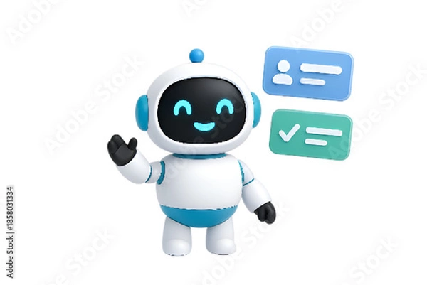 Obraz blue robot with sign